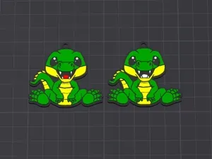 cute animal , cleo the croc multicolor keychain / necklace pendant (free for commercial use)