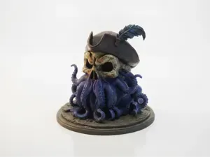 Davy Jones Skull Pirate Sculpture 3D Printable