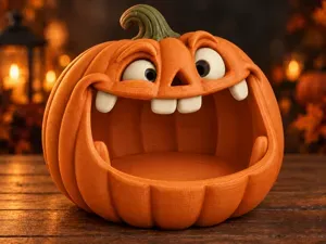 Funny Pumpkin Candy Bowl – Halloween Decor