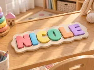 Targa Nome Lettere a Incastro — Personalizzabile