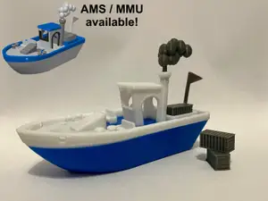 Stable floating Benchy w. Cargo Smoke & Flag (AMS)