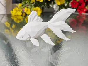 Geometric Low Poly Fish Figurine