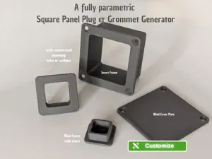 Parametric Square Panel Plug & Grommet Generator