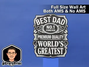 Sweet "Best Dad" Plaque / Wall Art /Sign - No AMS