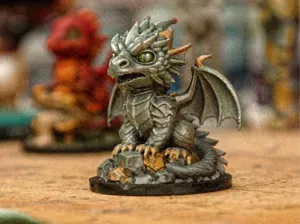 Baby Dragon chibi mini Fantasy Miniature for DnD