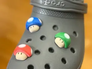 Super Mario 1-Up Mushroom Croc Charm