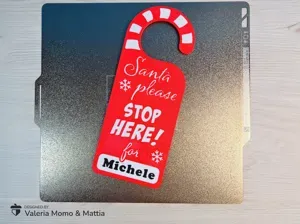 Santa Stop Here Door Hanger with Customizable Name