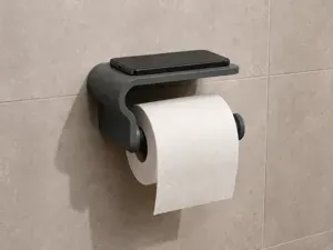 Wall-Mounted Toilet Roll Holder With Top Shelf