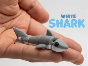 White Shark- Articulated & Keychain