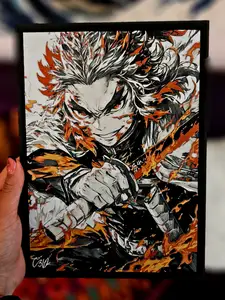 Kyojuro Rengoku - Demon Slayer (Filament Painting)