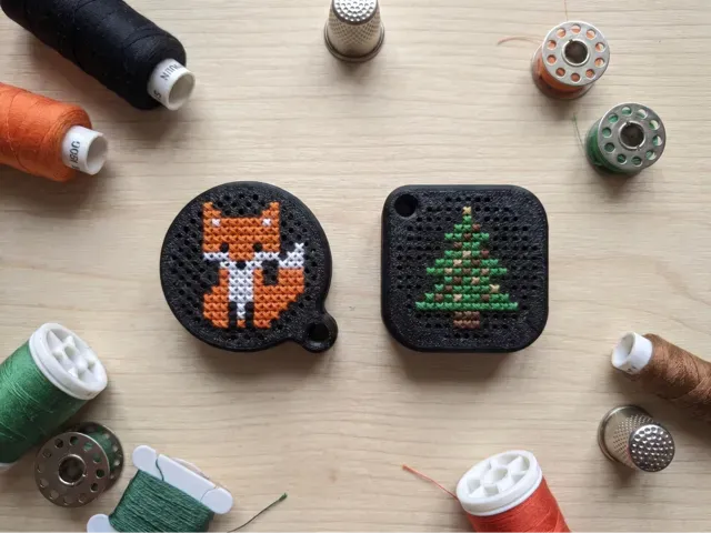 AirTag Case with cross stitch pattern