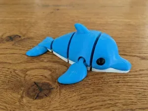 Cute Articulated Dolphin Flexi Print-in-Place Toy