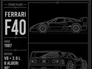 Ferrari F40 (1987)-STUDY PLATE DESING AUTO