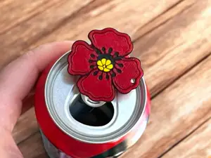 Red Poppy Flower Pop Can Tab Opener
