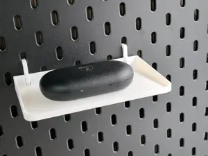 宜家洞洞板(IKEA SKADIS 斯考迪斯)配件-置物平台、摆放手办小件物品-免支撑，承重好。