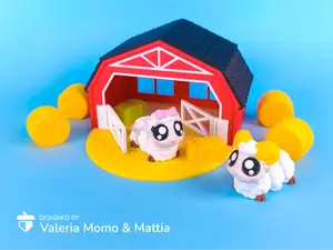 Diorama for Cute Flexi Animals, Sheep & Ram Farm