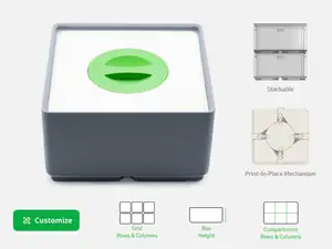 Customizable Gridfinity Twist-Lock Box (Stackable)