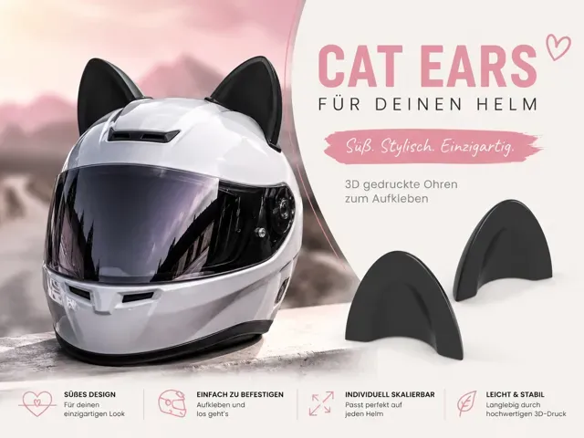 Süße aufklebbare Motorrad Helm Ohren