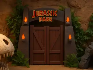 Jurassic Park Entrance Gate for Reptile Terrarium