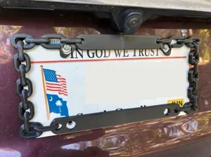 Universal Round Chain Link, License Plate Frame