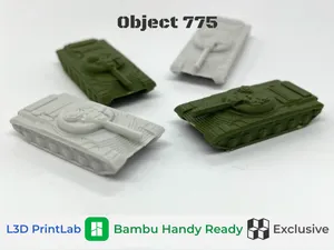 Mini Object 775 Tank 1/200 Scale By L3D PrintLab