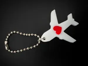 Airplane Heart Keychain – Cute Travel Charm