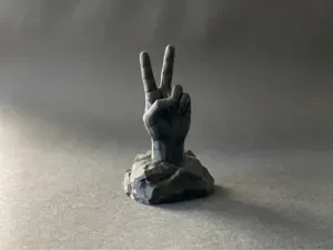 Hand Sculpture: Peace Sign Victory Gesture Desk De