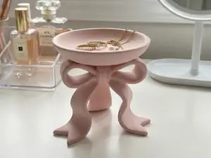 Coquette Bow Jewelry Dish Trinket Tray Ring Holder
