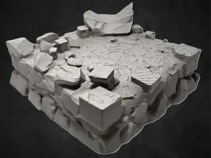 Square Rocky Plateau Platform Base Stand