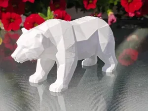 Geometric Low Poly Bear Figurine