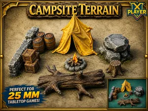 Campsite, Roadblock, Rock Terrain: DnD PF Mini