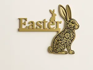 Floral Bunny Door Corner - Easter Decoration