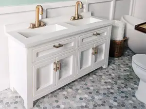 1:12 Scale Bathroom Vanity with Faucets & Hardware