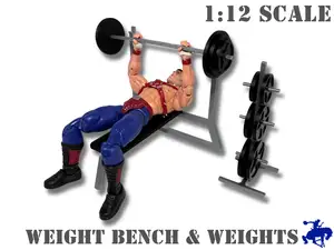 Weight Bench for 1:12 Scale Action Figures