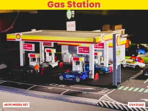 Gas Station Model Set - 1:64 Scale Diorama