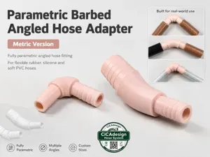Parametric Angled Barbed Hose Adapter – Metric