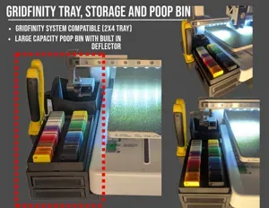 A1 Side Gridfinity Tray, Poop Bin and Tool Storage