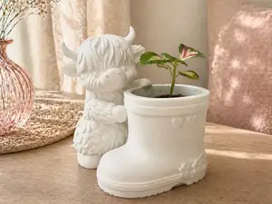 Highland Cow Boots Planter