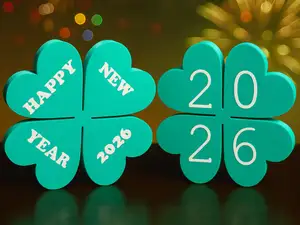 Standing Clover 2026 &Happy New Year 2026 &No Text