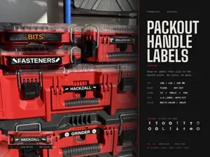 Customizable Milwaukee Packout Handle Label