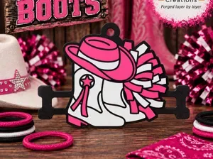 Poms & Boots Hair Tie Holder Keychain