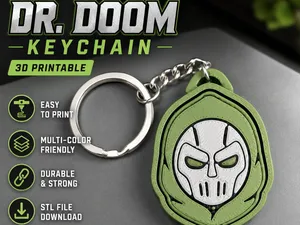 Dr, Doom Clicker Keychain
