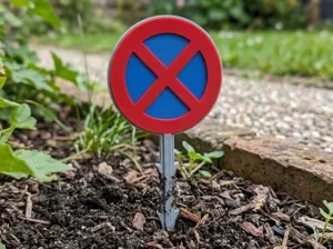 Halteverbotsschild mit Erdspiess