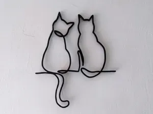 Two Cats — Minimalist Line Art Wall Decor