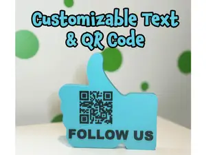 Thumbs Up Like button Customizable Text & QR Code