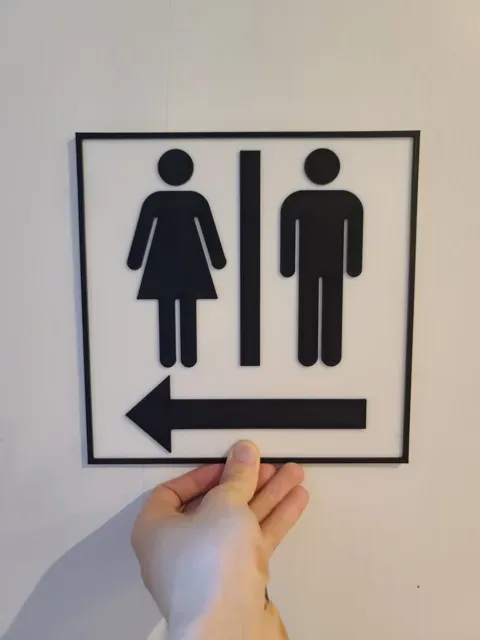 Restroom / Bath Arrow Sign — Фото 2 из 8