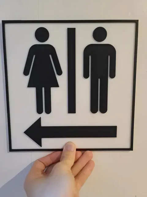 Restroom / Bath Arrow Sign — Фото 3 из 8