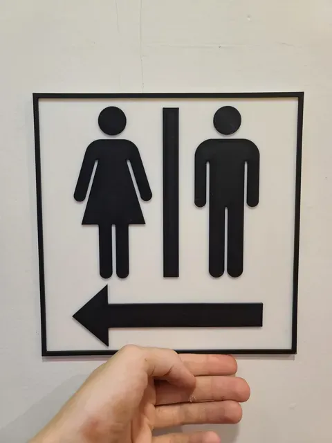 Restroom / Bath Arrow Sign — Фото 7 из 8