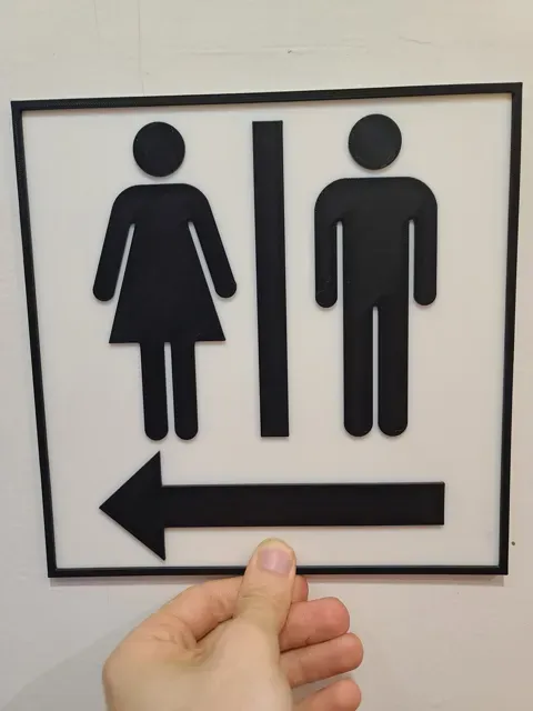 Restroom / Bath Arrow Sign — Фото 4 из 8