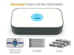 Rectangle Twist Lock Box (Stackable)